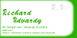 richard udvardy business card