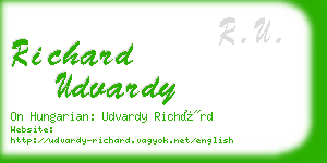 richard udvardy business card